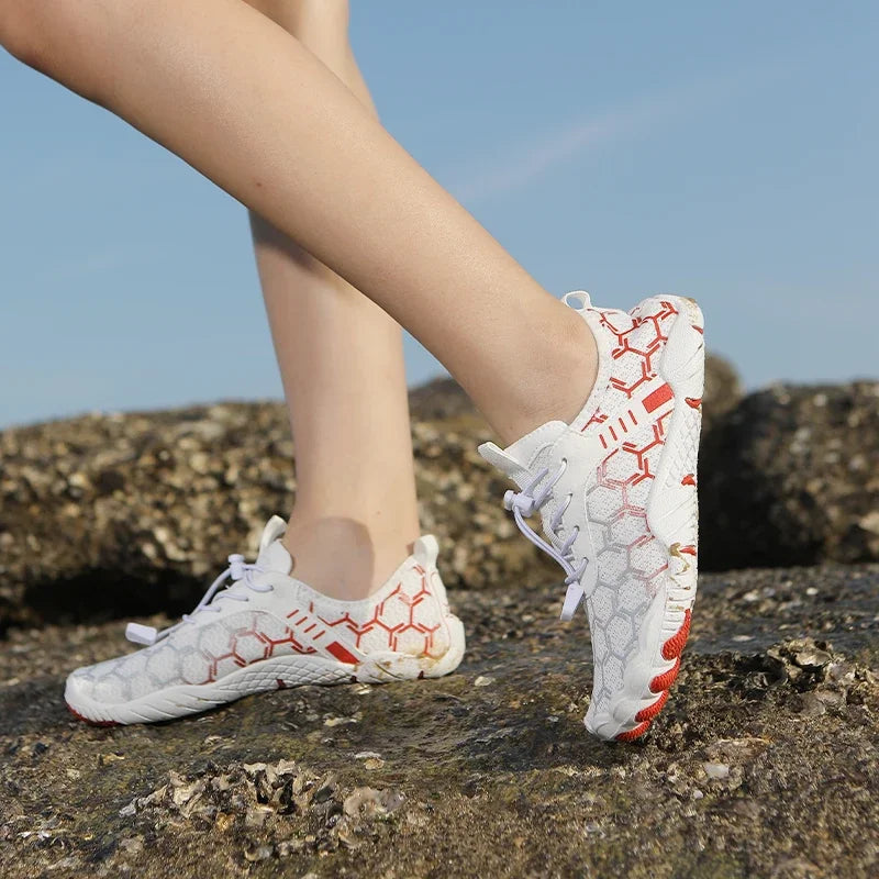 Women Men Aqua Shoes Upstream Wading Water Sneakers Quick Dry Beach Barefoot Outdoor Upstream Wading Water Sports Swimming Shoes