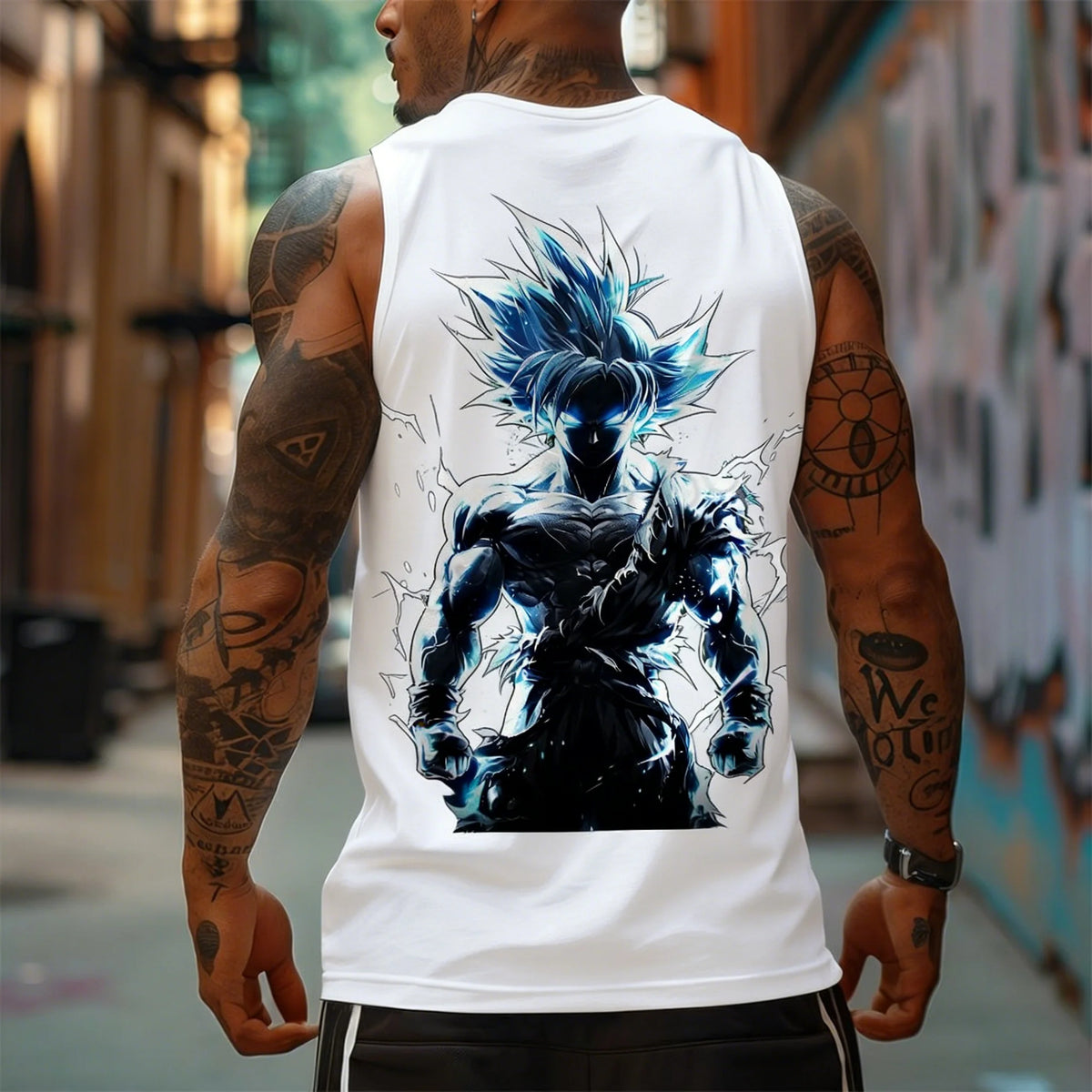 Dragon Ball Super Saiyan Sports Vest Men's and Women's Same Summer Fitness Running Street Breathable Sleeveless Top Anime Vest