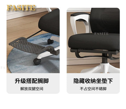 Ergonomic Office Chair with 4D Adjustable Waist Support, Swivel Computer Chair, Height Adjustable Desk Chair for Home Office, Study & Work