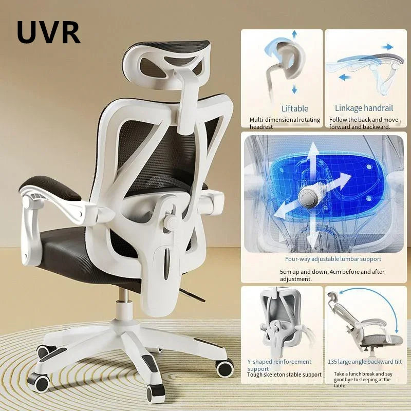 UVR Ergonomic Gaming Computer Chair Breathable Mesh Office Chair with Adjustable Armrest, Swivel Executive Desk Chair for Home Office & Work