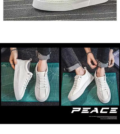 Men Sneakers Casual Shoes Men Flats Zapatillas Hombre Lightweight PU Leather Breathable Shoe Mens White Sports Tenis Shoes