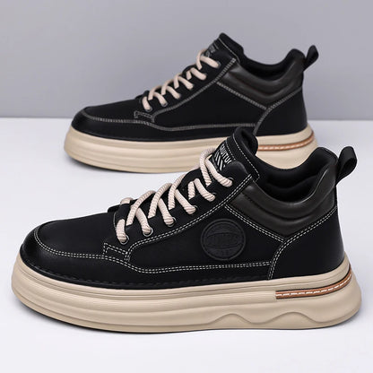 High Quality Mens Casual Leather Thick Bottom Oxford Shoes Fashion Outdoor Flat Top Quality Oxford Shoes Handmade Walking Shoes