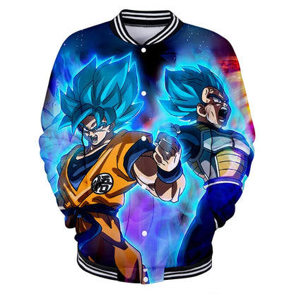 New Japanese Anime Dragon Ball Z Varsity Jacket Autumn Casual Sweatshirt Hoodie Coat Jacket Brand Baseball Jacket