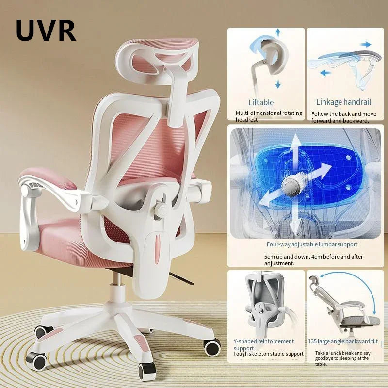 UVR Ergonomic Gaming Computer Chair Breathable Mesh Office Chair with Adjustable Armrest, Swivel Executive Desk Chair for Home Office & Work