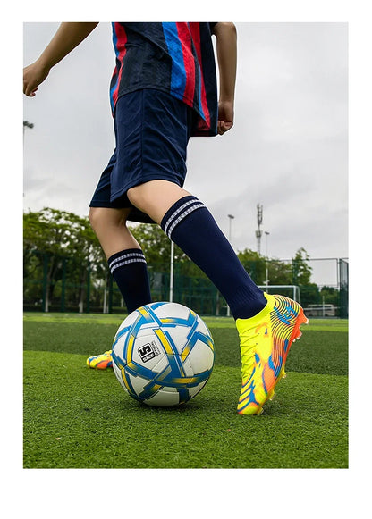 New Men Football Boots Outdoor Sneakers High-quality Grass Cleats Soccer Shoes Boys Match Hot-selling Non-Slip High-top Light