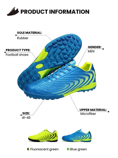 Baasploa Men Soccer Shoes Comfort Brand Lightweight Turf Training Professional Football Shoes Male Soft Sneakers Non-Slip