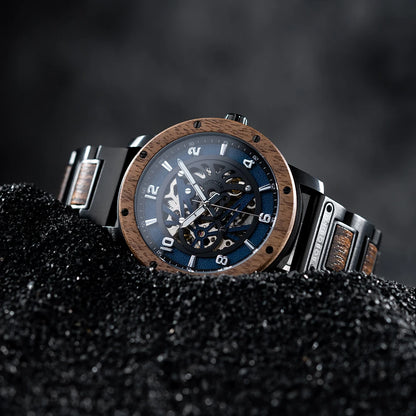 Automatic Mechanical Watch BOBO BIRD New Top Business Men Wooden Wristwatch Unique Custom Engraved Watches Christmas Gift Box