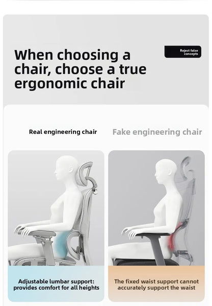 Ergonomic Office Chair with 10D Armrest, Adjustable Height Gaming Chair, Minimalist Computer Chair with Lumbar Support for Study & Work