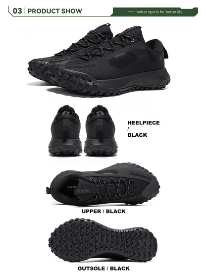 Baasploa Hiking Shoes Men Outdoor Waterproof Camping Resistant Non Slip Sneakers Male Casual Lightweight Lace-Up Walking Shoes