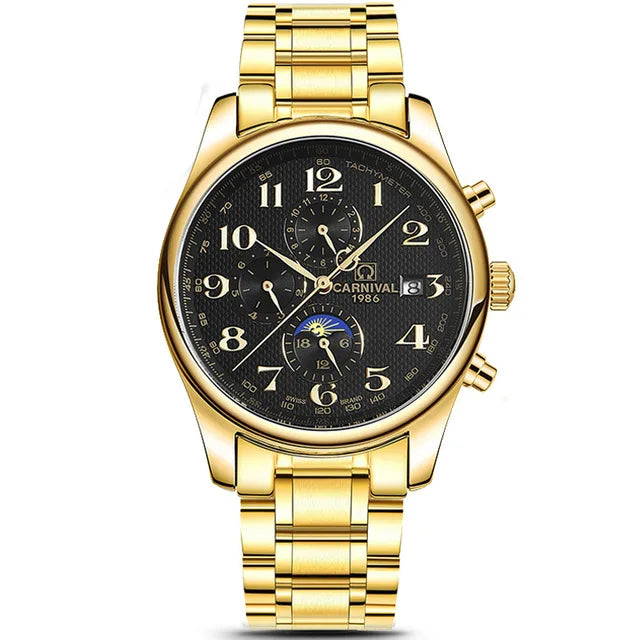 Reloj mecánico automático para hombre en acero inoxidable Case Shape: Redondo Case