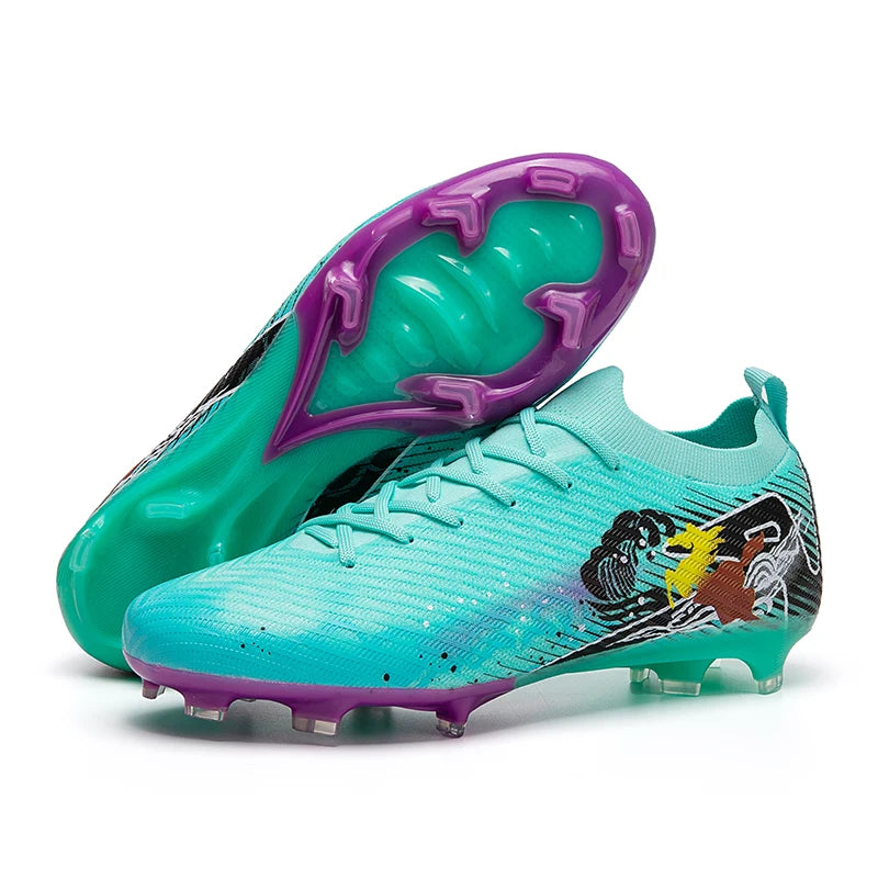 New Men Football Boots Cleats Training Shoes Soccer Shoes Non-Slip Match Ultralight Soccer FG Long Spikes Outdoor Drop Shipping