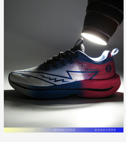 Brand Men Carbon Plate Running Shoes Soft Cushion Shock Absorbing Sports Shoes Unisex Sneakers Light Anti-Slip Training Shoes
