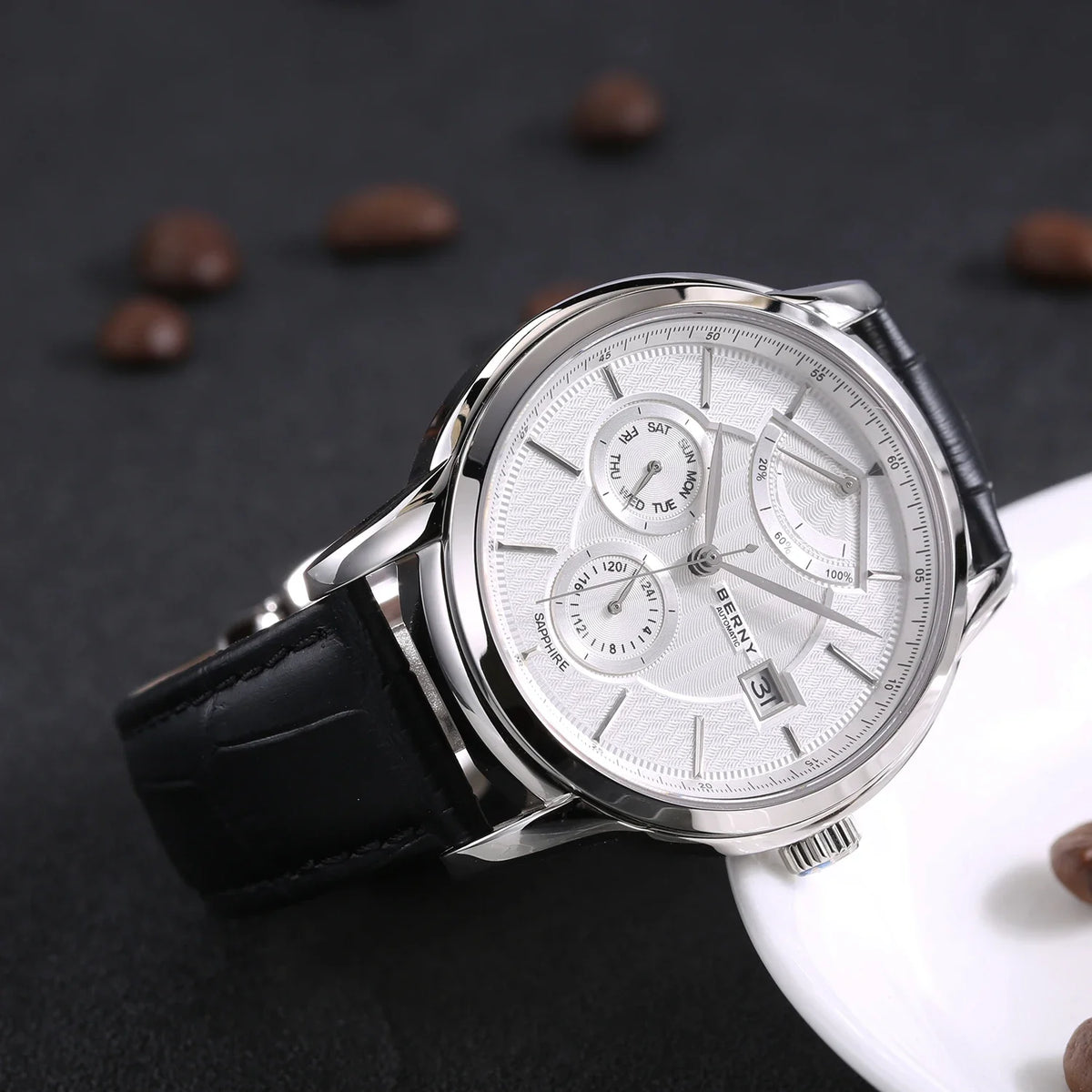 BERNY Luxury Automatic Mechanical Watch for Men Calendar Sapphire MIYOTA 9110 Dress Business Wristwatch High-end Men's Watches