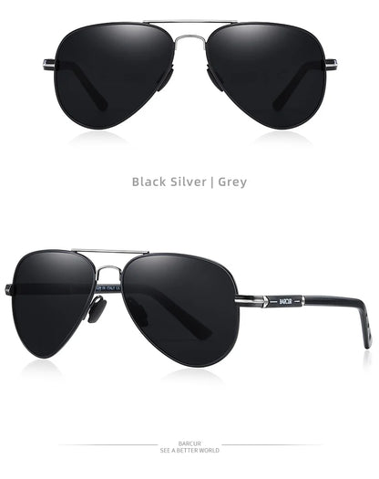 BARCUR Polarized Mens Sunglasses Pilot Sun Glasses for Men Accessories Driving Fishing Hiking Eyewear Oculos Gafas De Sol