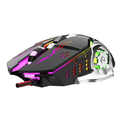 Mouse RGB dual-mode cablato e wireless 2.4G, mouse gaming ricaricabile silenzioso, mouse regolabile 3600 DPI per laptop
