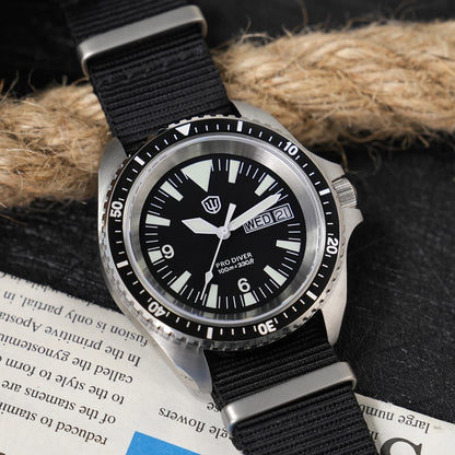 Watchdives WD1980 V3 38mm Men Watch Vintage VH31 Ronda 515 Sweep Seconds Quartz Movement Watches Luminous Sapphire Wristwatch