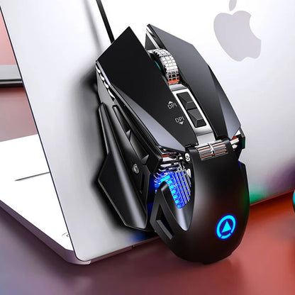 Przewodowa mysz gamingowa e-sportowa z podświetleniem RGB, regulowana czułość 200-7200 DPI, USB, do PC, laptopa i gier FPS