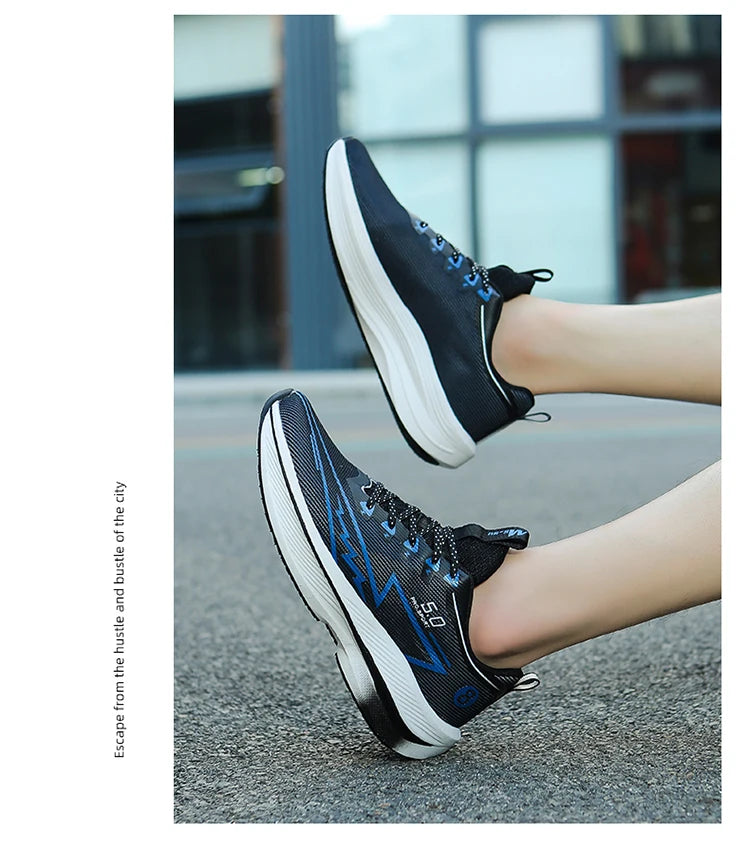 Brand Men Carbon Plate Running Shoes Soft Cushion Shock Absorbing Sports Shoes Unisex Sneakers Light Anti-Slip Training Shoes