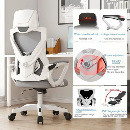Ergonomic Computer Office Chair with Adjustable Height, Rotating Swivel Design, Comfortable Reclining Boss Chair for Home Office, Study & Gaming
