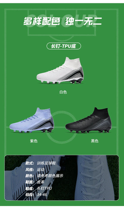 New Men Professional Soccer Shoes Non-slip Football Boots Unisex Breathable Futsal Sports New Cleats Drop Shipping Ultralight