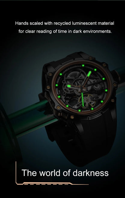 MEGIR Fashion Men's Full Automatic Watches Hollow Out Luminous Sports Mechanical Watch Waterproof Wristwatches Reloj Hombre 2243