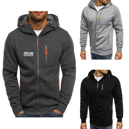 New Spring Autumn Men's World Rally Championship WRC Logo Printing Fashion Hooded Streetwear Casual Zipper High Quality Hoodies, Produit gaming premium Fraquane, produits de luxe, nouvelle génération, équipement gamer
