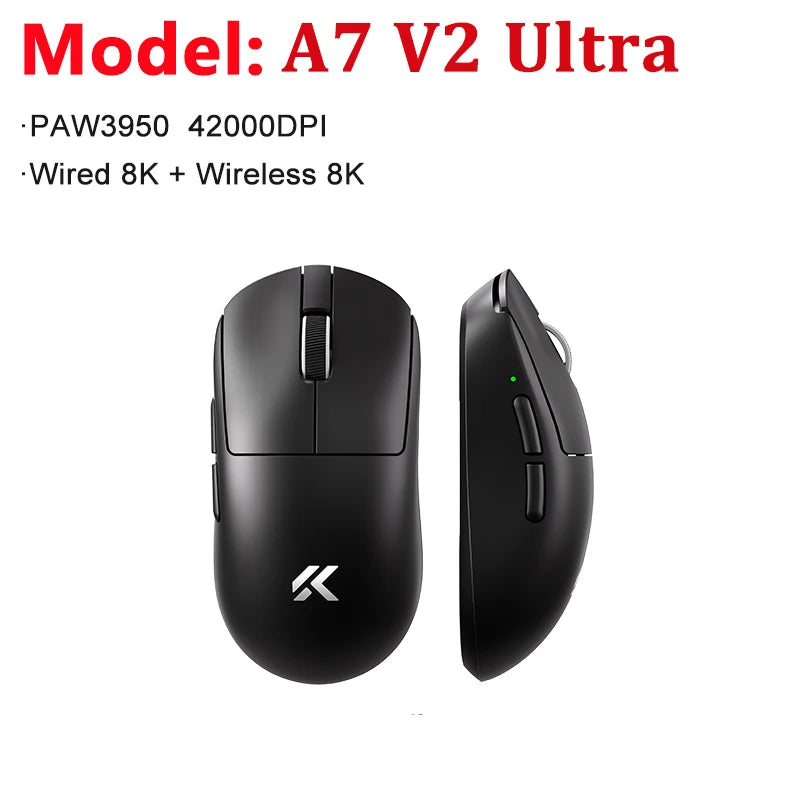 Ratón gaming inalámbrico ultraligero MCHOSE A7 V2 Ultra / Pro Dual 8000Hz PAW3950 TI 42000DPI para PC y gamers de e-sports
