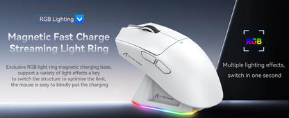 Attack Shark X11 Tri-Mode Gaming Mouse with Magnetic Charging Dock, 22,000 DPI PixArt PAW3311 Wireless Gaming Mouse, Bluetooth, 2.4GHz & Wired RGB Gaming Mouse for PC & Mac