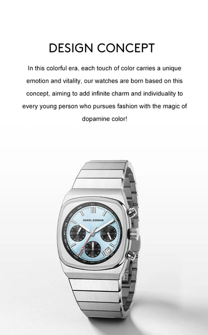 Horloge voor mannen in roestvrij staal Case Shape: Round Case