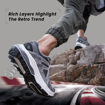 Baasploa New Men Running Shoes Outdoor Casual Lightweight Breathable Sneakers Male Cushioning Non-Slip Vintage Sports Shoes