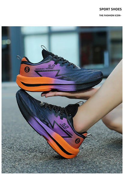 Brand Men Carbon Plate Running Shoes Soft Cushion Shock Absorbing Sports Shoes Unisex Sneakers Light Anti-Slip Training Shoes