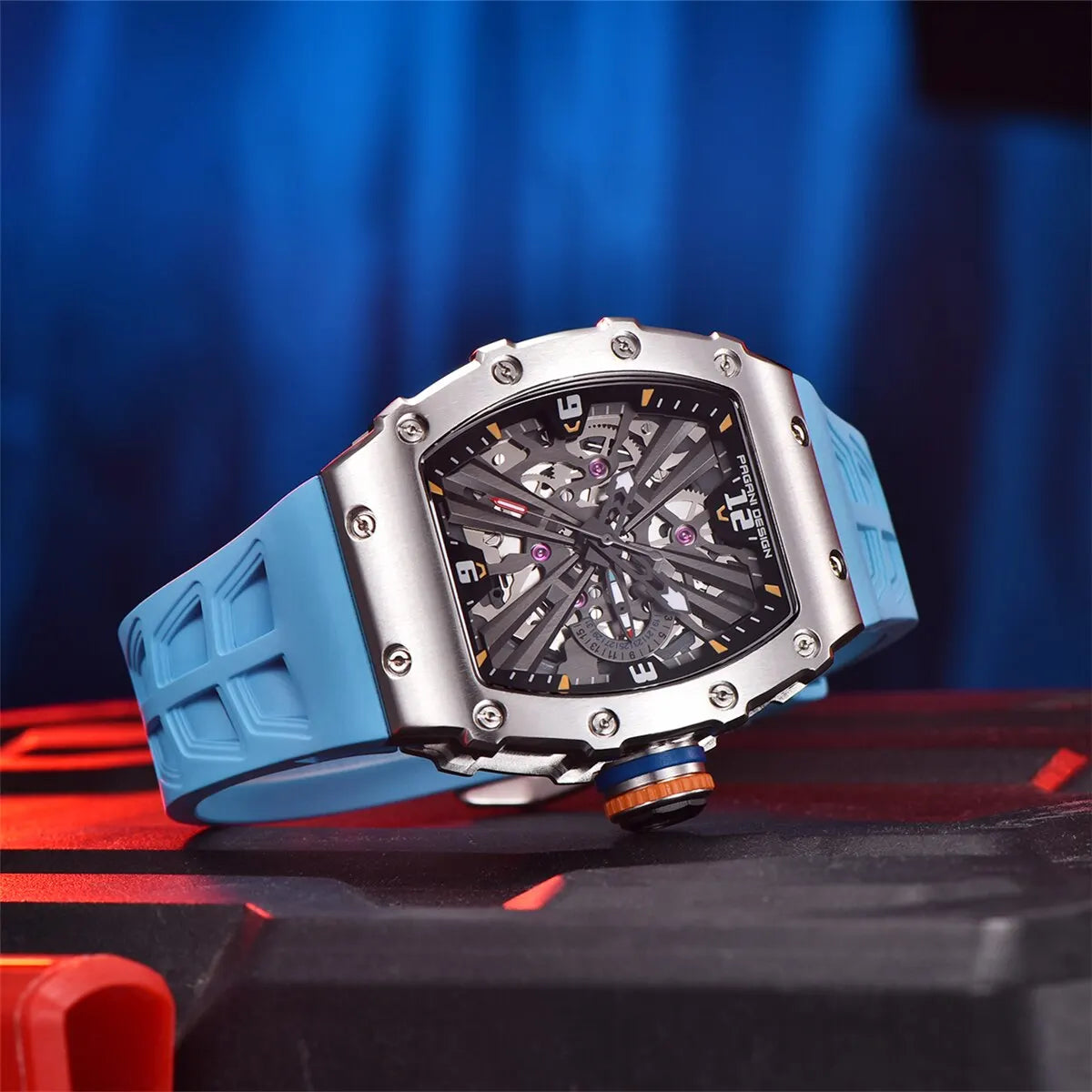 2026 New PAGANI DESIGN Men's Quartz Watches VH65 Movt Skeleton Dial 100M Waterproof Sport Rectangle Sapphire Glass Watch for Men