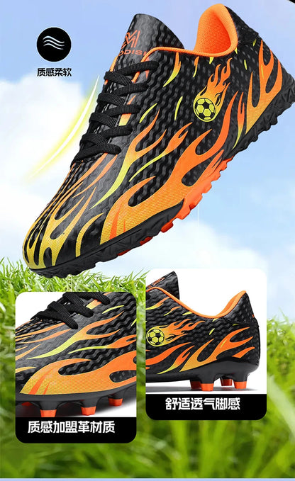 Kids Professional Football Boots Men Soccer Shoes Low-top Ankle Support Sports Youth Match Training Football Non-slip Durable
