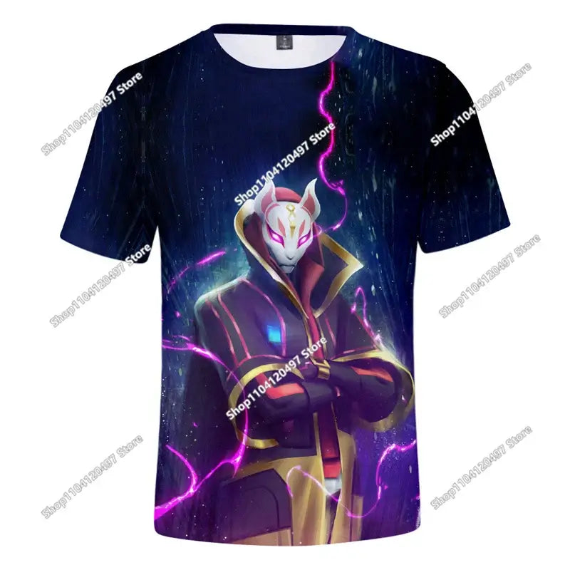 T-shirt 3D de Natal Fortnite — Battle Royale, Streetwear, Crianças, Vitória no Jogo, Homem e Mulher, Harajuku, Roupa para Adolescentes