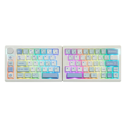 EPOMAKER Split70 QMK/VIA 70% Split Layout Wired/BT/2.4Ghz Wireless Mechanical Keyboard with Programmable Knob Mac Modifier
