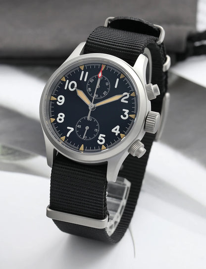 Militado ML1868 Watch - VK61 Quartz Movement 100m Waterproof Watches Men Stainless Steel Chronograph Sapphire Crystal Wristwatch