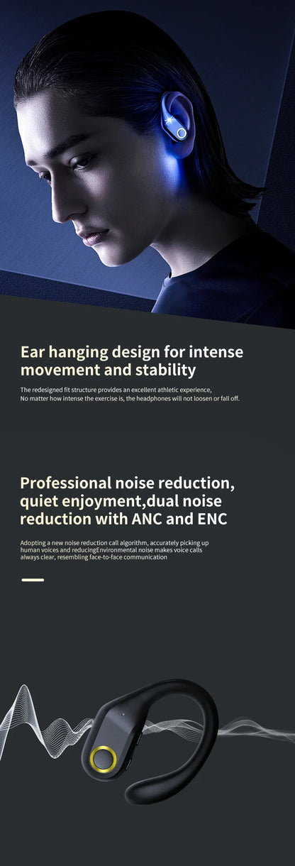 Newest ANC Wireless Bluetooth 5.3 TWS Earbuds – Noise Cancelling Earphones with Dual Mic ENC, Deep Bass, IP57 Waterproof, 40H Playtime