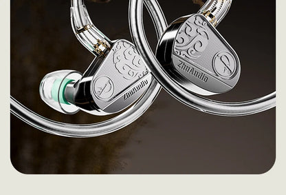 Zhulinniao JingHong Z3 HiFi Earphones Dual Dynamic Driver In-Ear Headphones, High-Fidelity Metal Music Monitor Earbuds with Wired & Bluetooth Audio