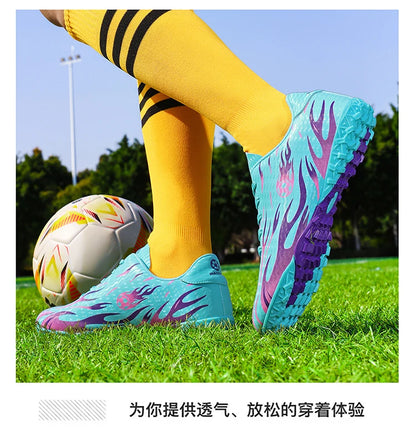 Kids Professional Football Boots Men Soccer Shoes Low-top Ankle Support Sports Youth Match Training Football Non-slip Durable