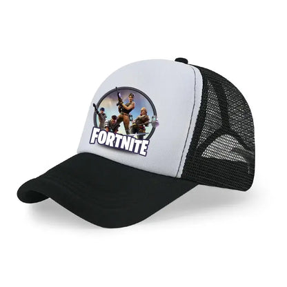 Boné de Basebol Fortnite com Estampa Cartoon do Jogo para Crianças, Boné de Verão em Malha Respirável, Boné Ajustável com Pala, Presente de Aniversário para Crianças