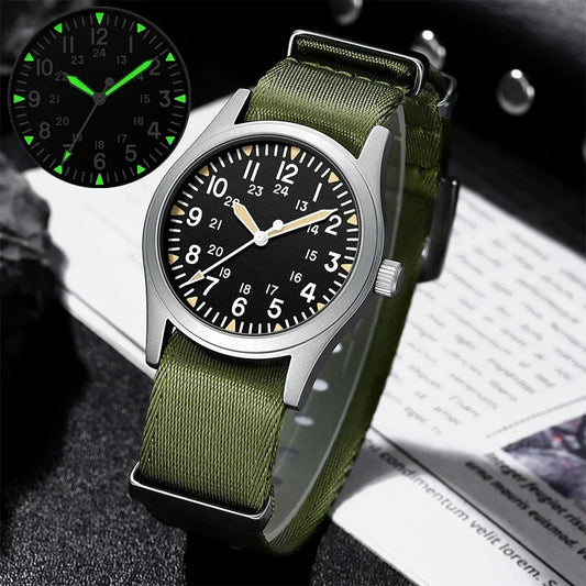 MILITREK 2026 New Military Retro Men'S VH31 Quartz Watch 37mm Sapphire Stainlesssteel 100m Waterproof C3 Luminous Reloj Hombre