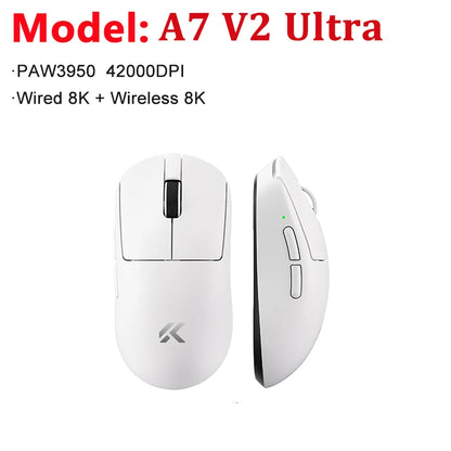 Ratón gaming inalámbrico ultraligero MCHOSE A7 V2 Ultra / Pro Dual 8000Hz PAW3950 TI 42000DPI para PC y gamers de e-sports