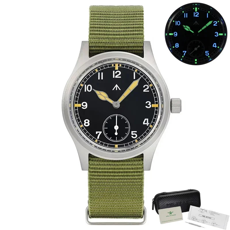 Militado D12 Quartz Watch Men VD78 Movement Domed Sapphire Crystal V2 Clear AR Coating Wristwatch 10Bar Water Resistance Watches