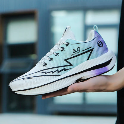 Brand Men Carbon Plate Running Shoes Soft Cushion Shock Absorbing Sports Shoes Unisex Sneakers Light Anti-Slip Training Shoes