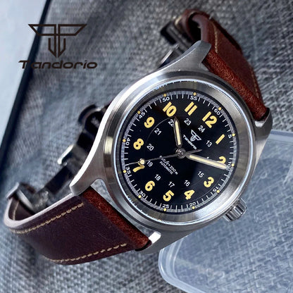Tandorio 36mm Fashion 20BAR Automatic Dive Pilot Watch for Men Ladies NH35/PT5000/Miyota8215 Movt Sapphire Wristwatch Green Lume