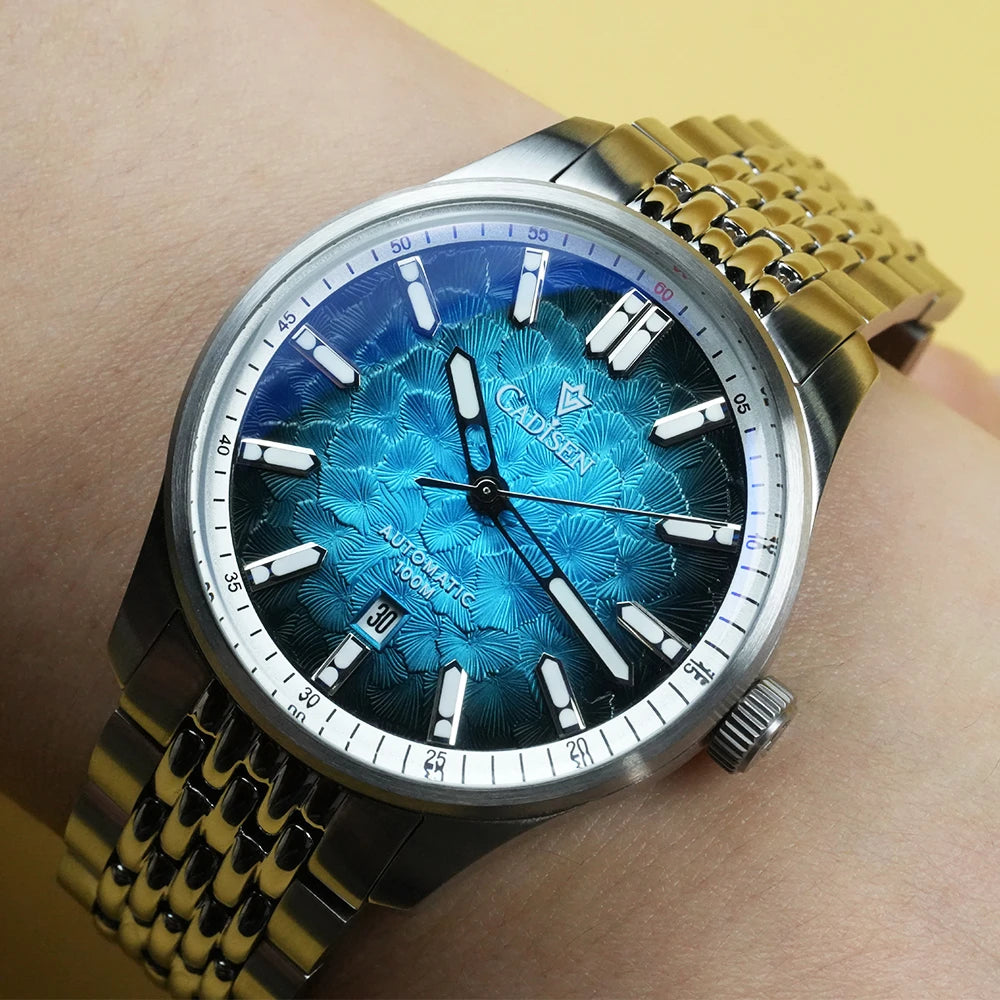 CADISEN 2026 Automatic Mechanical Men's Watch Blue Dial Business Casual 10ATM Waterproof Japan MIYOTA 8215 Movement Wristwatch