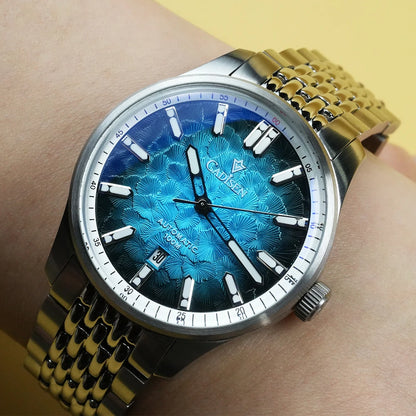 CADISEN 2026 Automatic Mechanical Men's Watch Blue Dial Business Casual 10ATM Waterproof Japan MIYOTA 8215 Movement Wristwatch