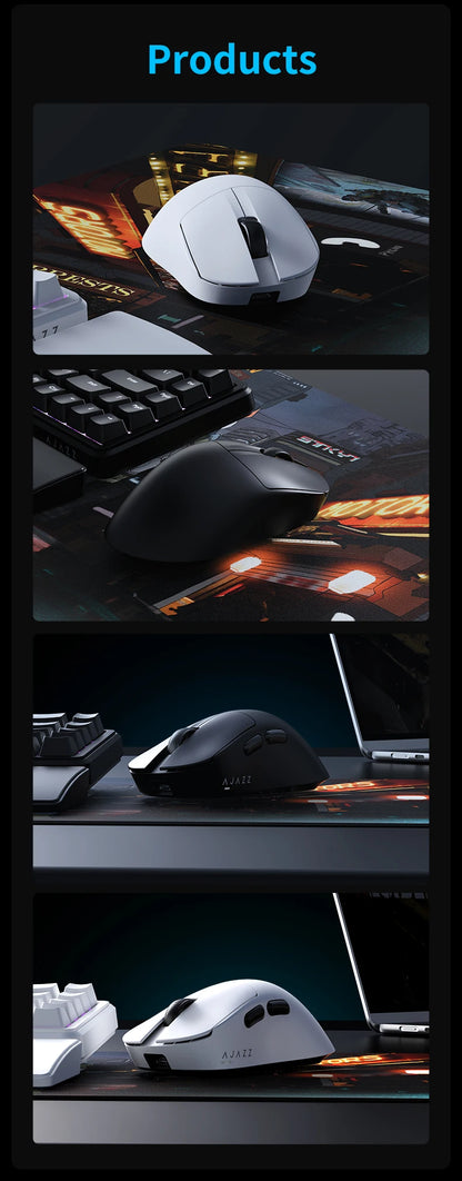 AJAZZ AJ179 V2 MAX Tri-Mode Wireless Gaming Mouse, 56g Lightweight PAW3311 Sensor, 12000 DPI, Rechargeable Right-Hand Gaming Mouse