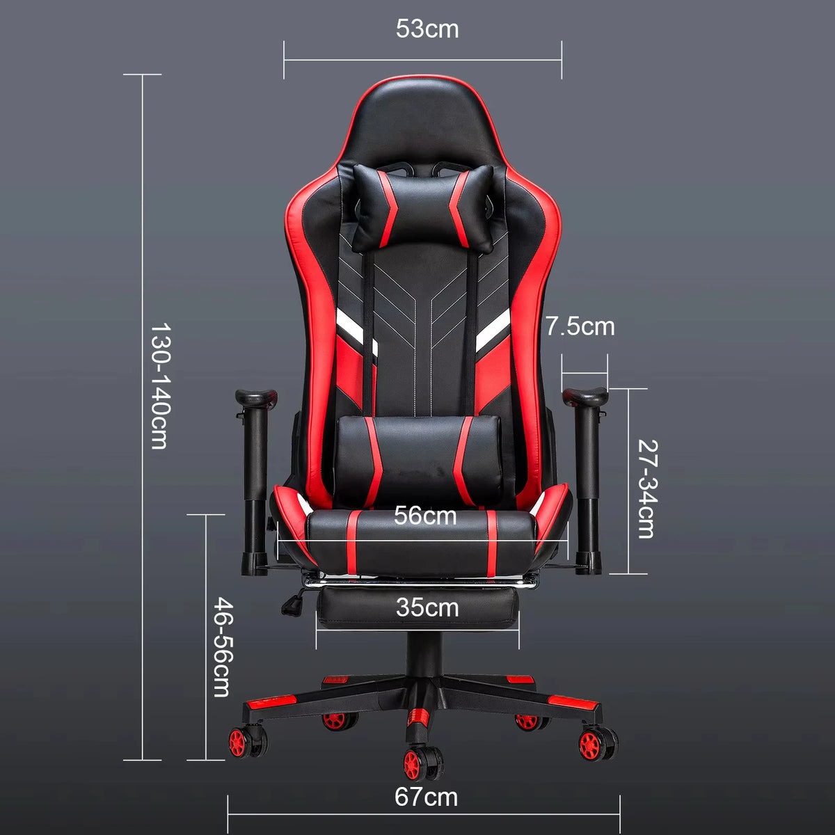 GC-RC03 Massage Gaming Chair Ergonomic Office Chair with Footrest, 7-Point Vibration Massage, Adjustable Height, Reclining Lumbar Support Seat
