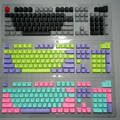 Good Pbt Oem Keycaps 61/87/104keys Custom RGB Player Backlit Double Shot Keycaps Gaming Accessories Ergonomic Teclado Pink/Black